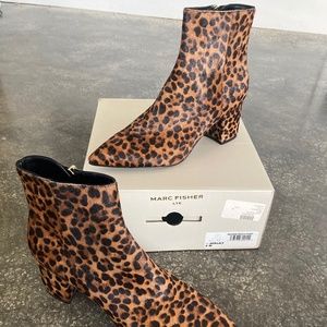 New Marc Fisher Jarlily Bootie, Brown Multi Pony, Size 8